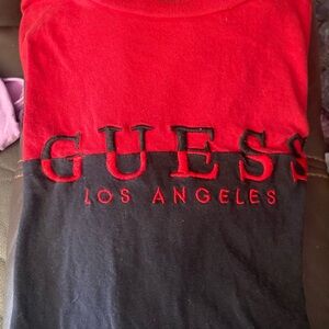 Guess Vibrant Red Tee Guess red and black boy shirt size xl